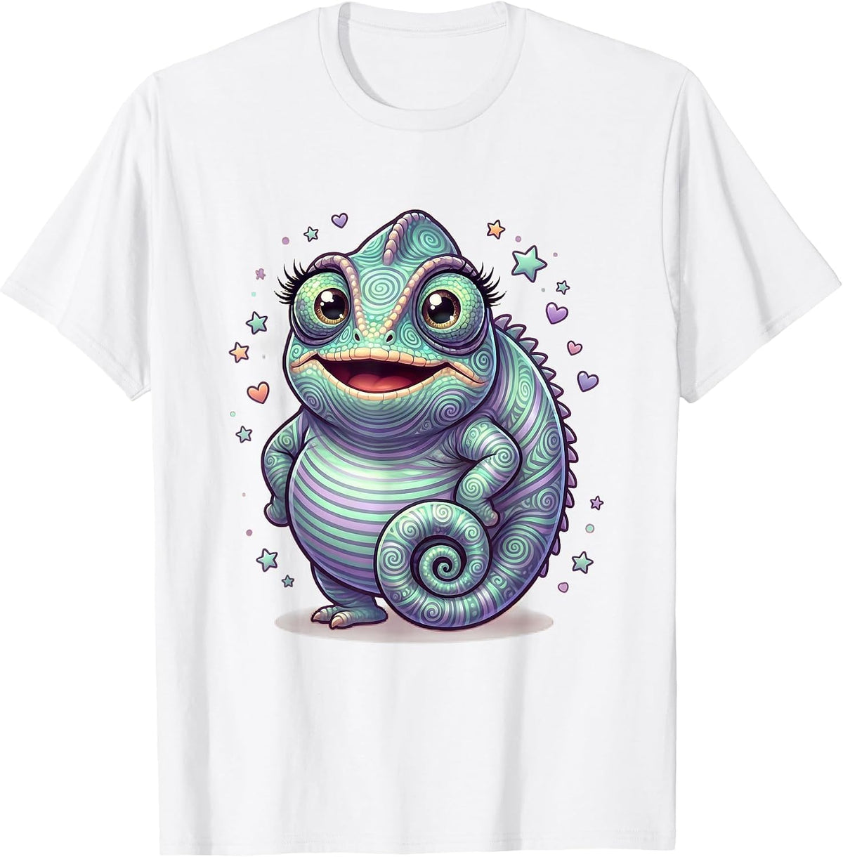 Men's Kids Tie Dye Chameleon Swirling Spiral Pattern T-Shirt - White