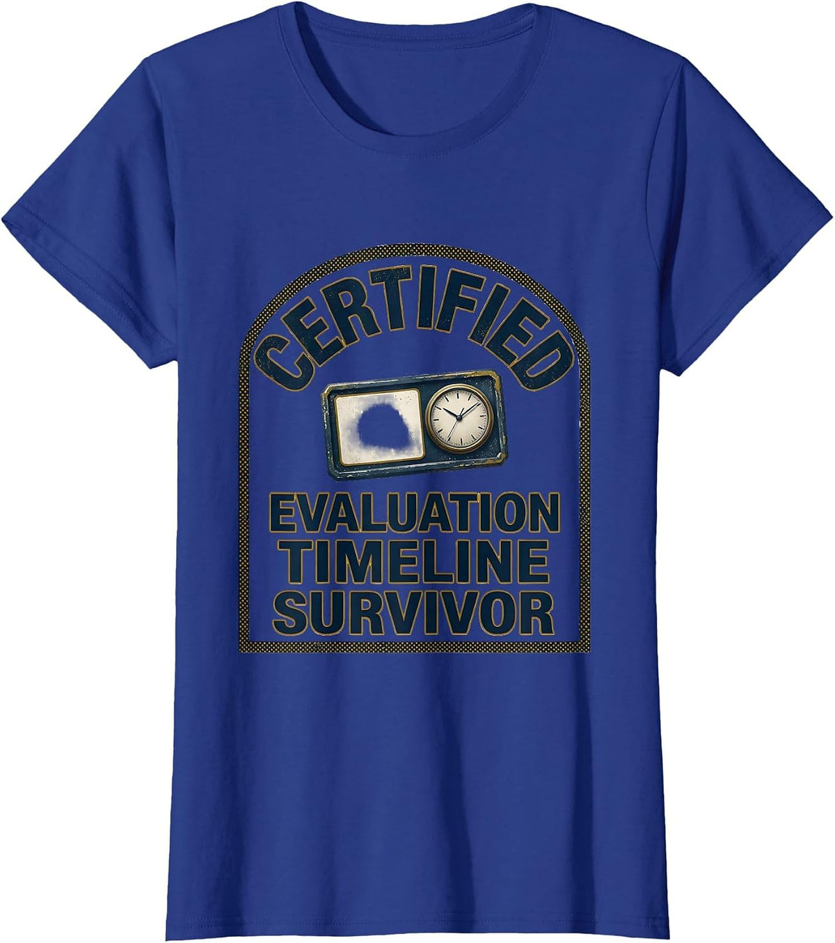 Women's Certified Evaluation Timeline Survivor Funny SPED Teacher T-Shirt - Royal Blue