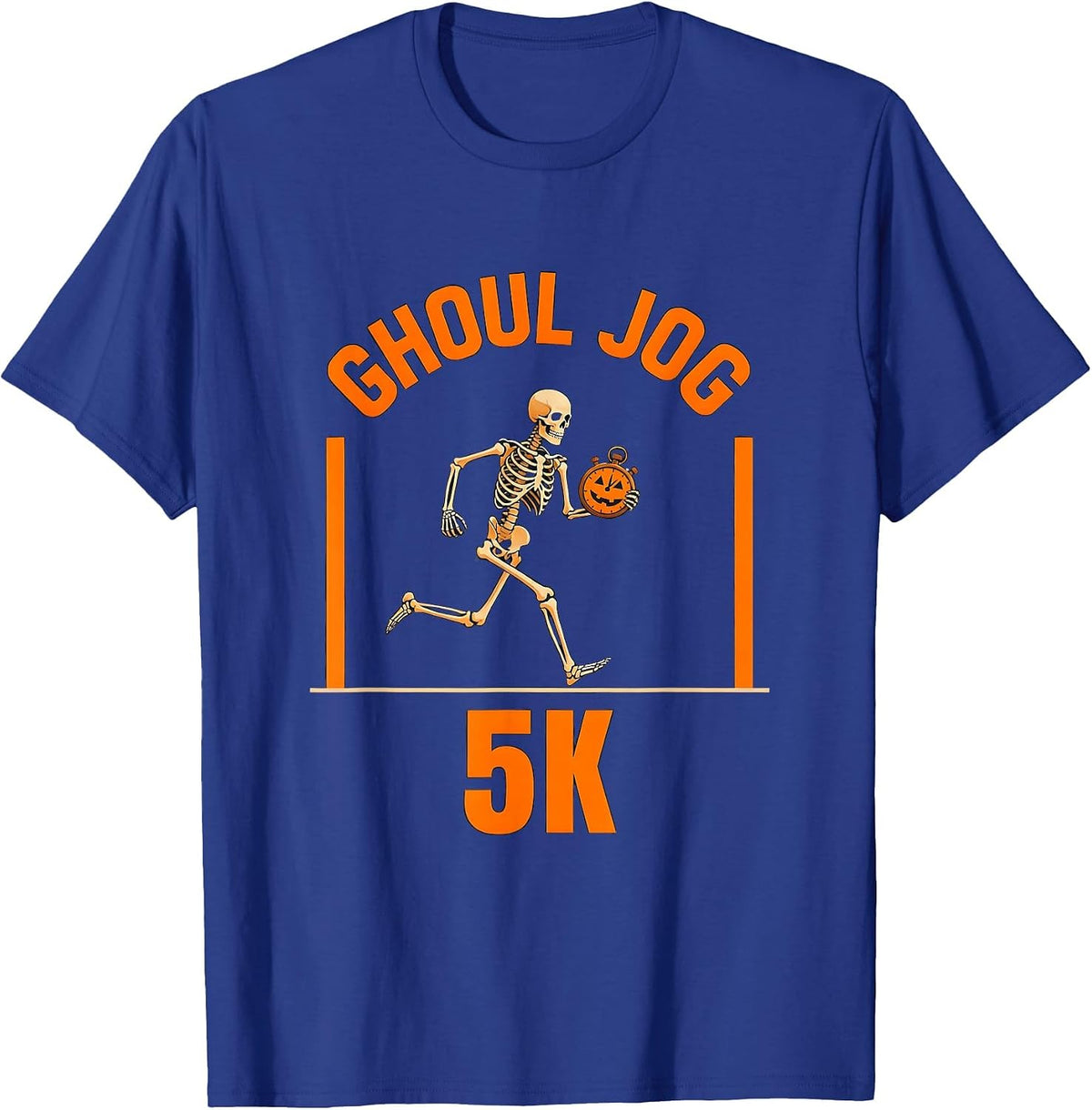 Ghoul Jog 5K Funny Skeleton Runner Halloween Fun Run T-Shirt - Royal Blue