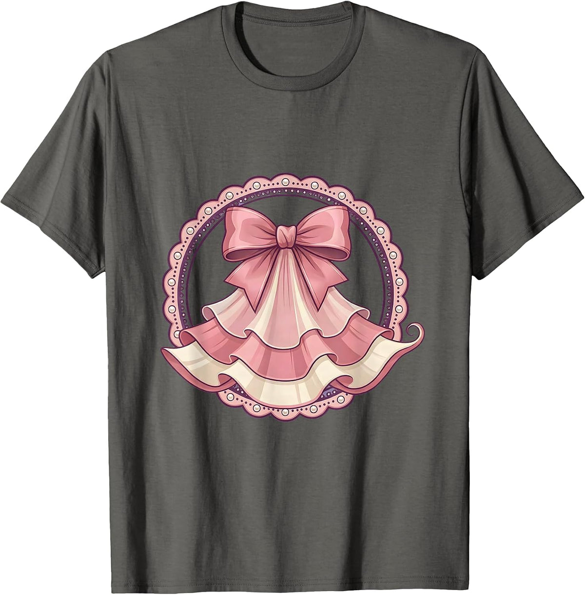 Men's Balletcore Flowing Chiffon Skirt in the Wind T-Shirt - Asphalt Grey