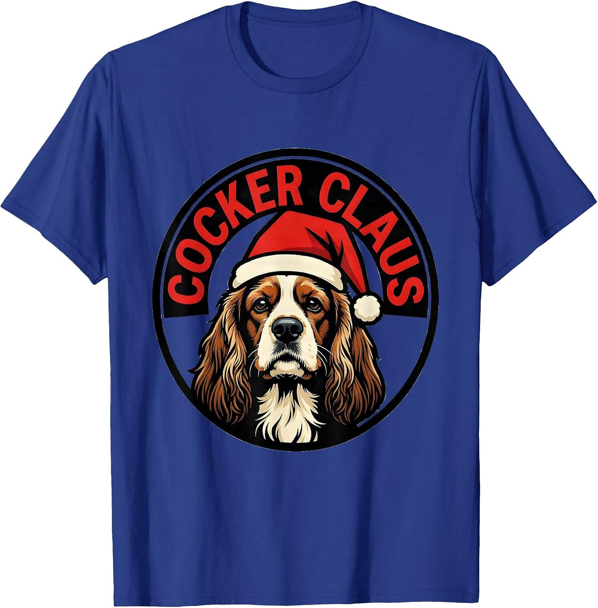 Cocker Claus Funny Christmas Dog Breed Lover Gift T-Shirt - Royal Blue
