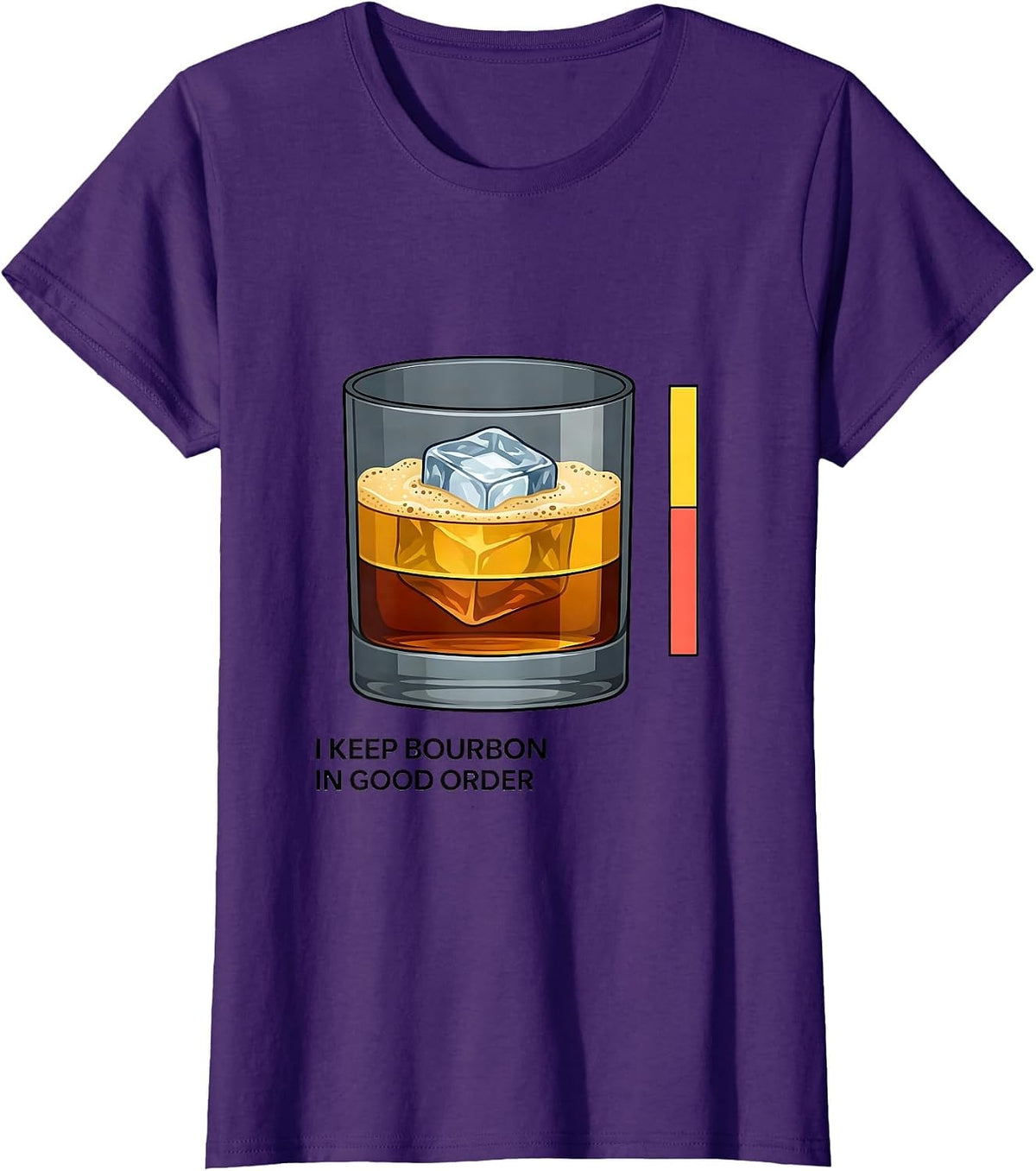 I Keep Bourbon In Good Order Funny Bourbon Lover Drinking T-Shirt - Purple
