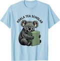 Men's Koala Tea Scholar Funny Koala Lover Cute Animal Humor T-Shirt - Baby Blue