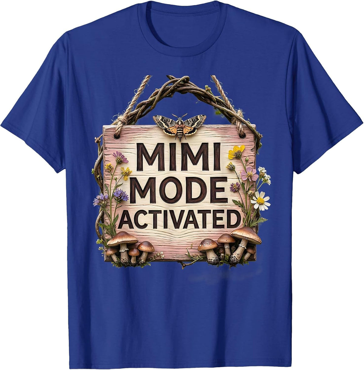 Men's Mimi Mode Activated Fun Grandma Design T-Shirt - Royal Blue