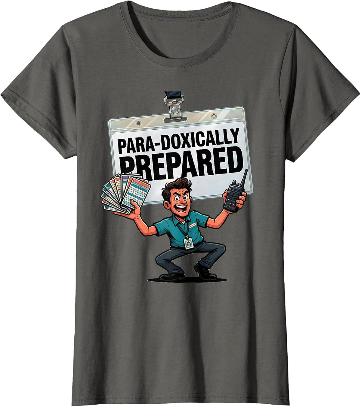 Women's Para-Doxically Prepared Funny Paraprofessional Paraeducator T-Shirt - Asphalt Grey