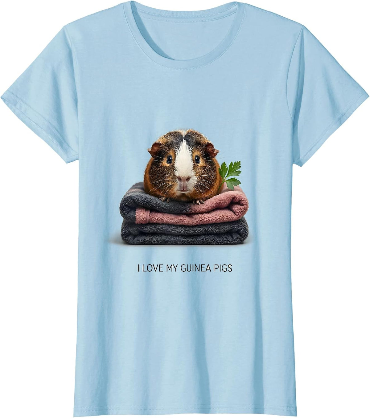I Love My Guinea Pigs Funny Pig Lover Guinea Pig Enthusiast T-Shirt - Baby Blue