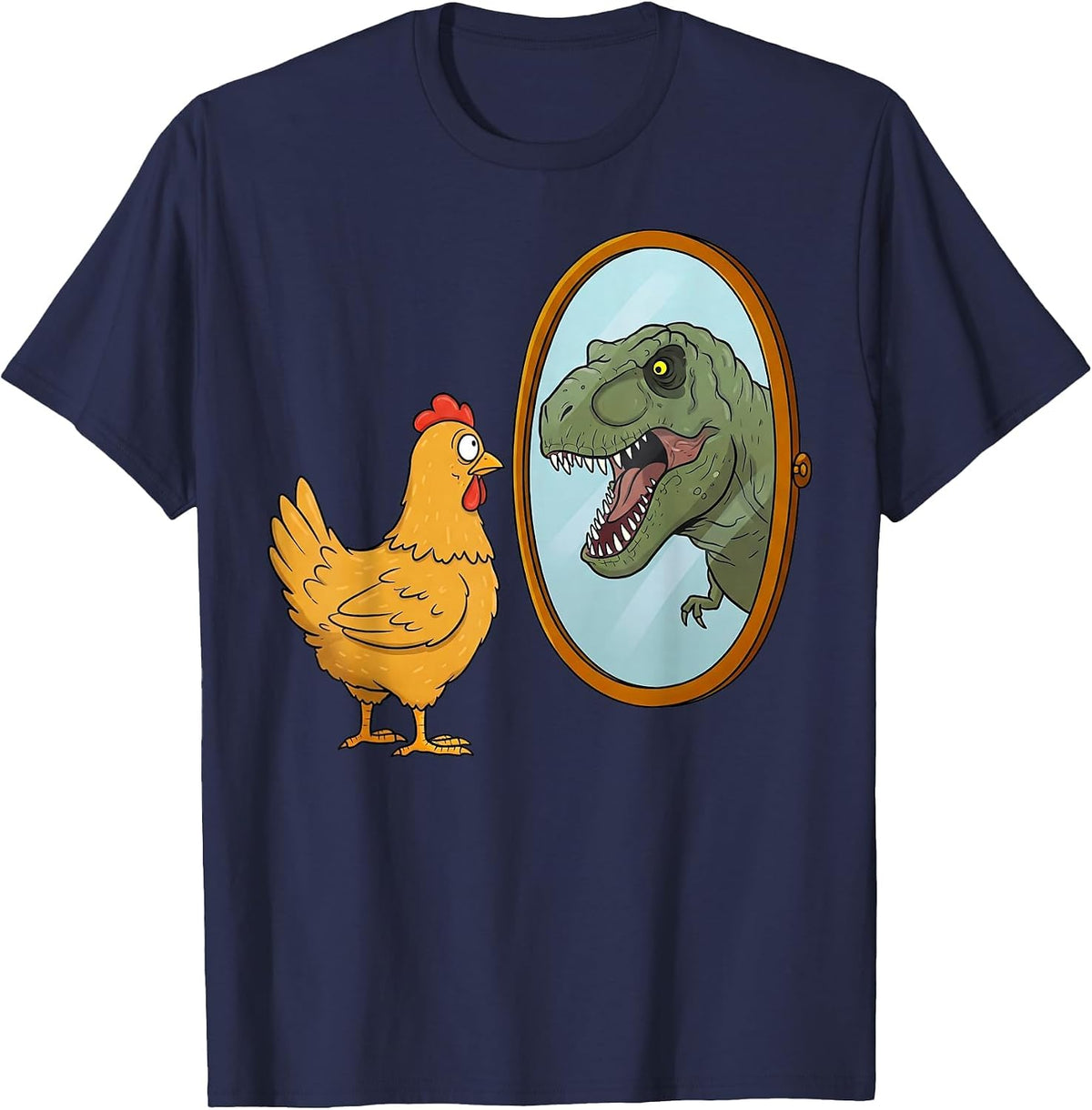 Funny Chicken Dinosaur T-Rex Chicken Lover Owner T-Shirt - Navy Blue