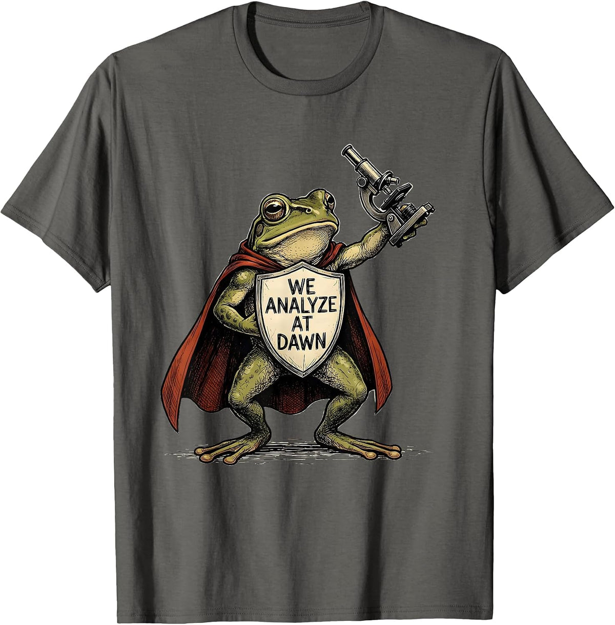 Men's We Analyze At Dawn Funny Teacher Frog Back To School T-Shirt - Asphalt Grey