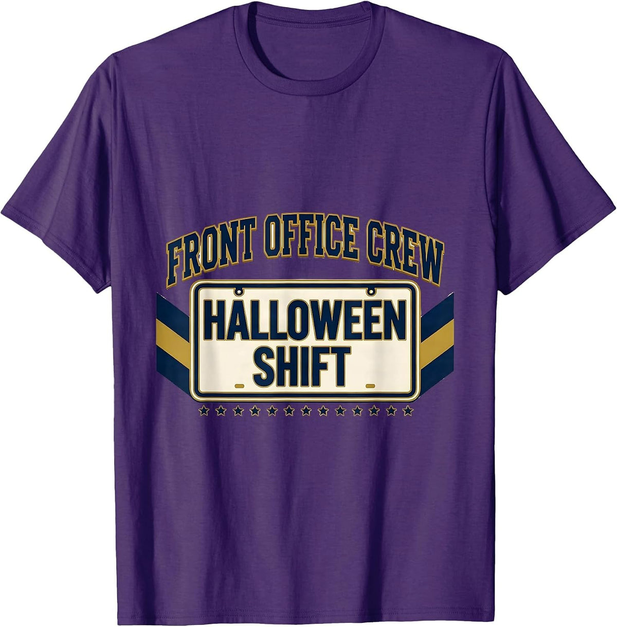 Front Office Crew Halloween Shift Sports Teacher Crew T-Shirt - Purple