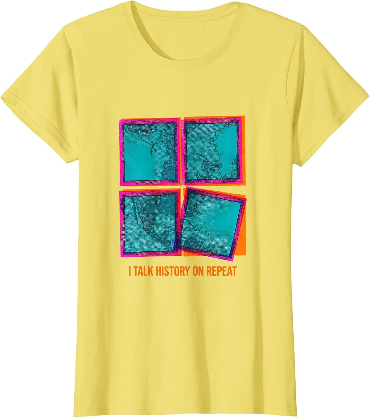 I Talk History On Repeat Funny History Teacher Gift T-Shirt - Lemon Yellow