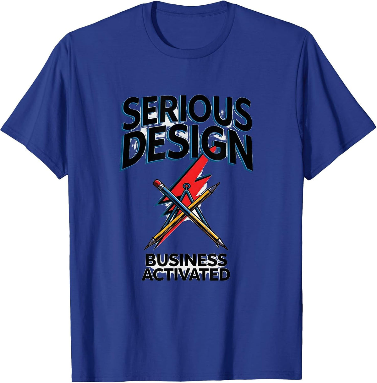 Serious Design Business Activated Graphic T-Shirt - Royal Blue