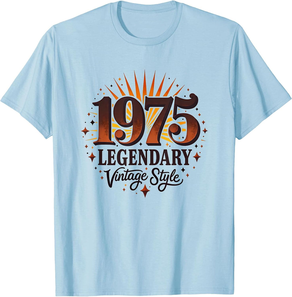 Vintage 1975 Legendary Classic Retro Design T-Shirt - Baby Blue