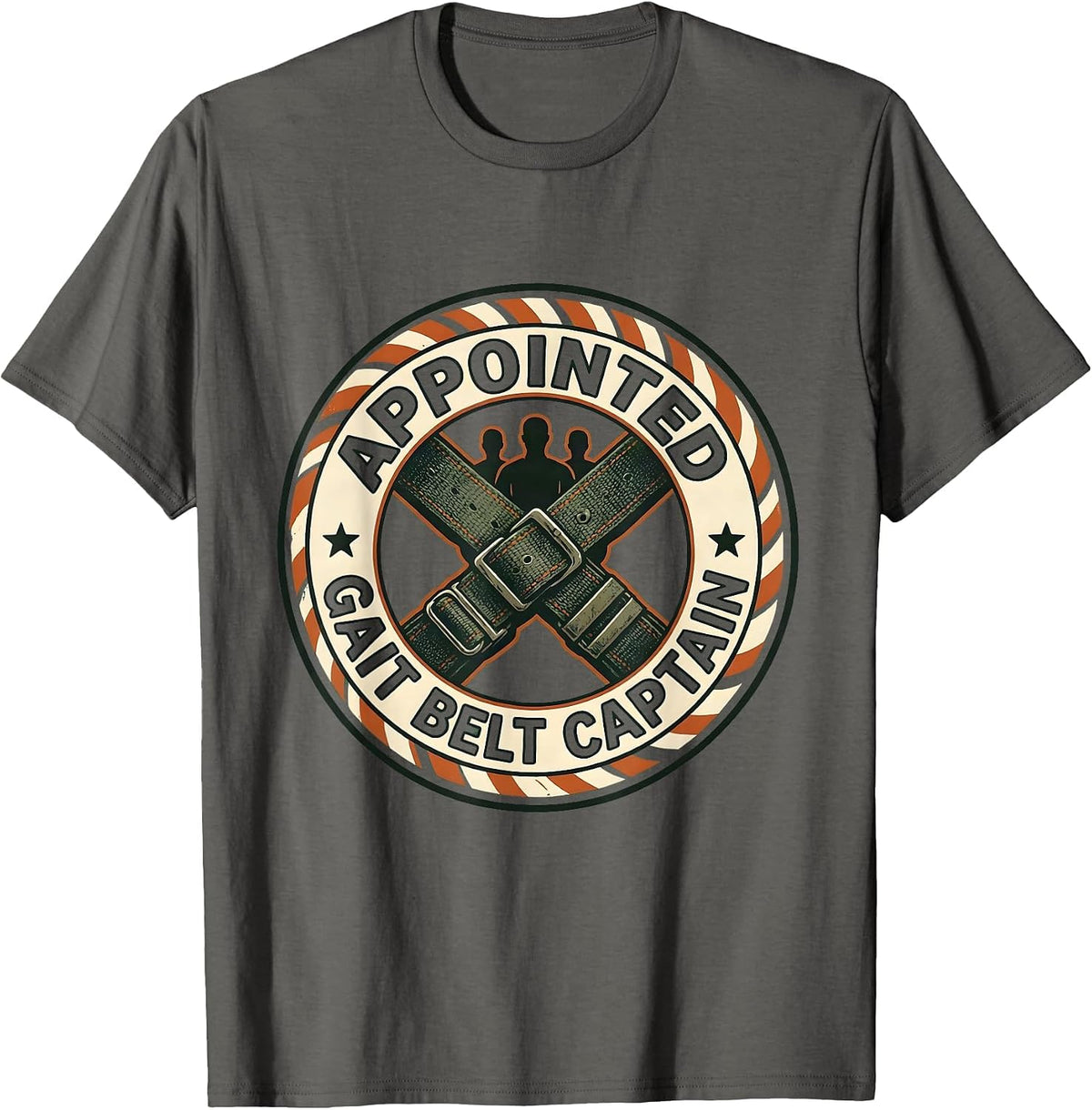 Appointed Gait Belt Captain Vintage Physical Therapist T-Shirt - Asphalt Grey