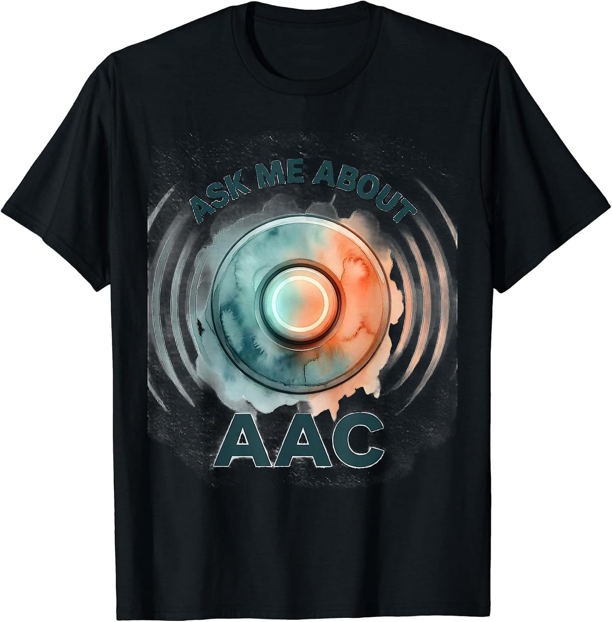 Men's Ask Me About AAC Watercolor Speech Therapy SLP Teacher T-Shirt - Black
