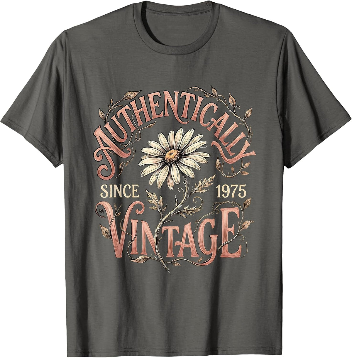 Authentically Vintage Since 1975 Classic Design T-Shirt - Asphalt Grey