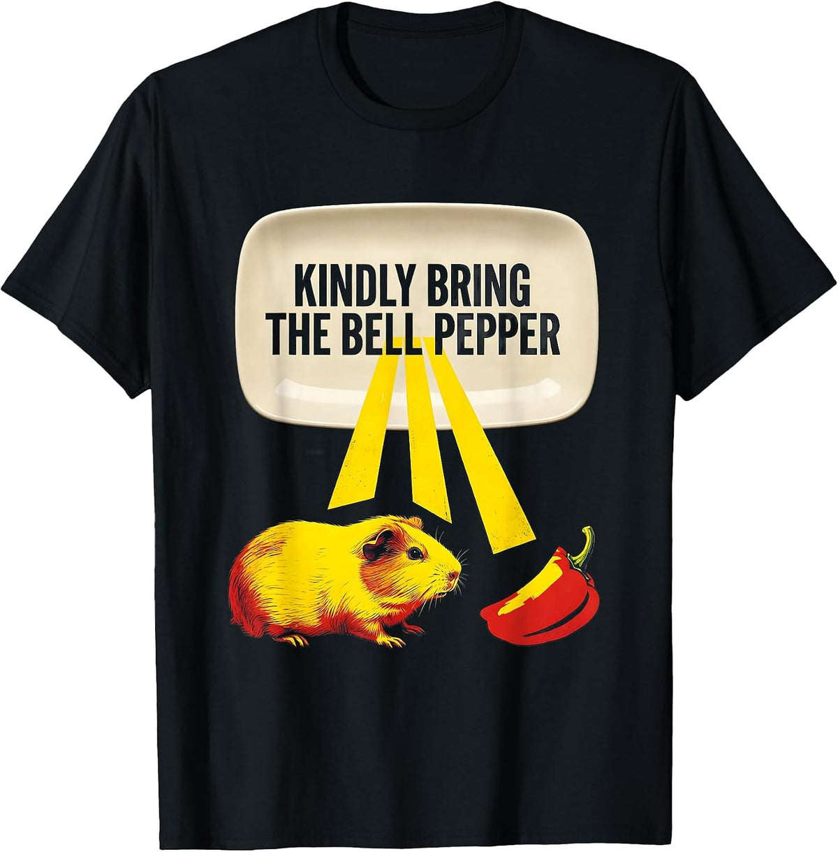 Men's Kindly Bring The Bell Pepper Funny Guinea Pig Cavy Lover T-Shirt - Black