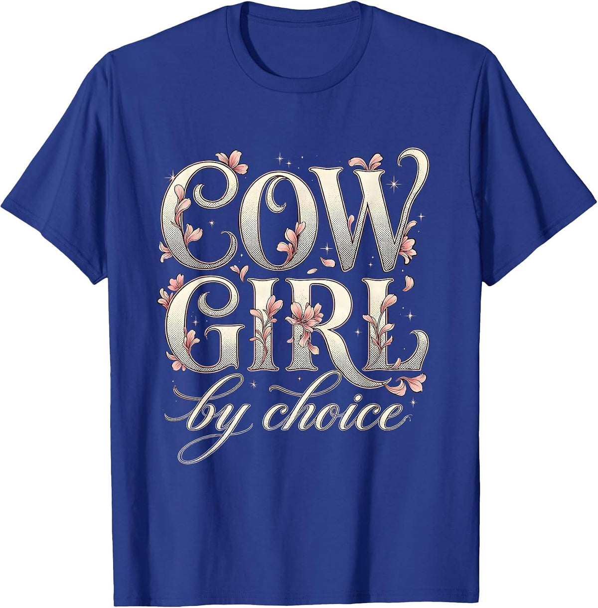Men's Cowgirl By Choice Western Spirit Design T-Shirt - Royal Blue