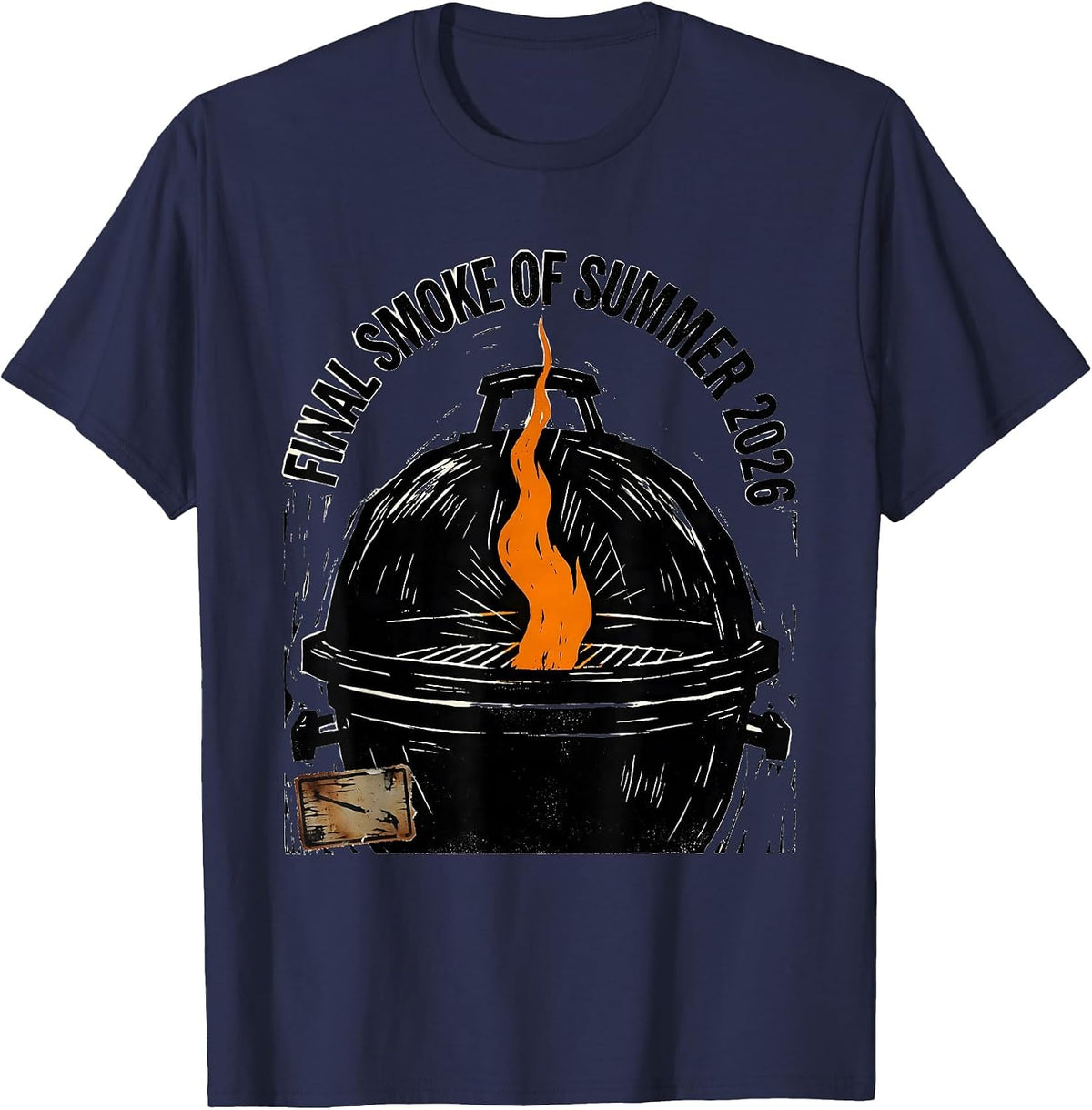 Final Smoke Of Summer 2026 Funny Dad Grill Master BBQ T-Shirt - Navy Blue