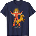 Too Wild To Tame Western Cowgirl Design T-Shirt - Navy Blue