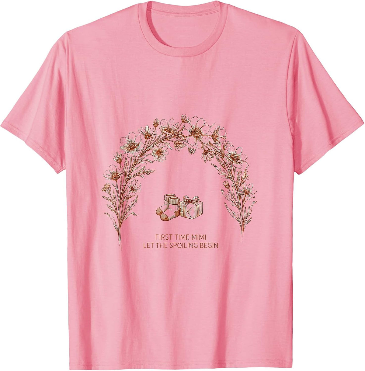 Men's First Time Mimi Let The Spoiling Begin Boho Minimalist T-Shirt - Pink