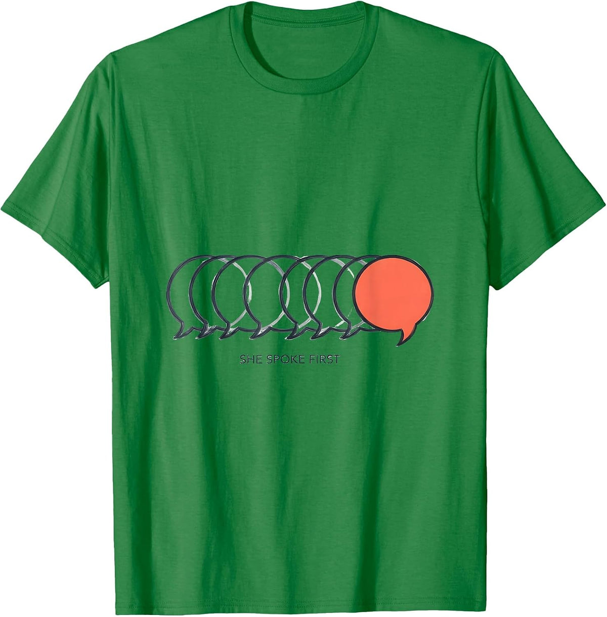 Men's She Spoke First Editorial Conceptual ABA Therapist Behavior T-Shirt - Kelly Green
