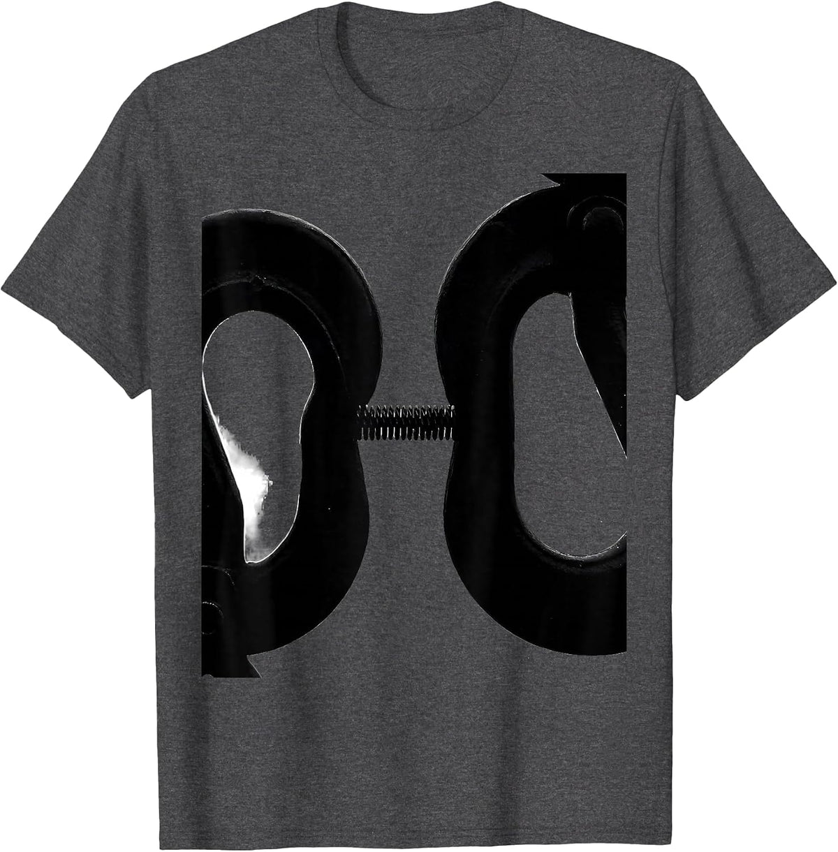 Hooked Welder Silhouette Funny Metal Worker T-Shirt - Dark Heather Grey