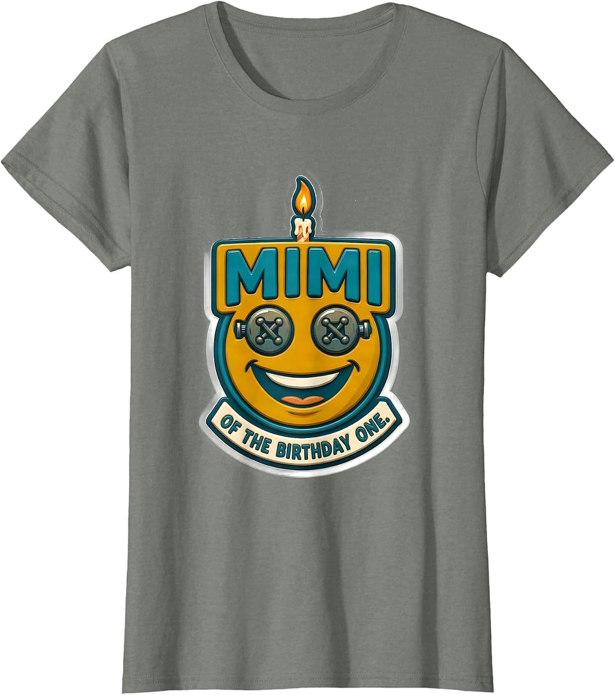 Women's Mimi Of The Birthday One Family Matching First Birthday T-Shirt - Olive Heather
