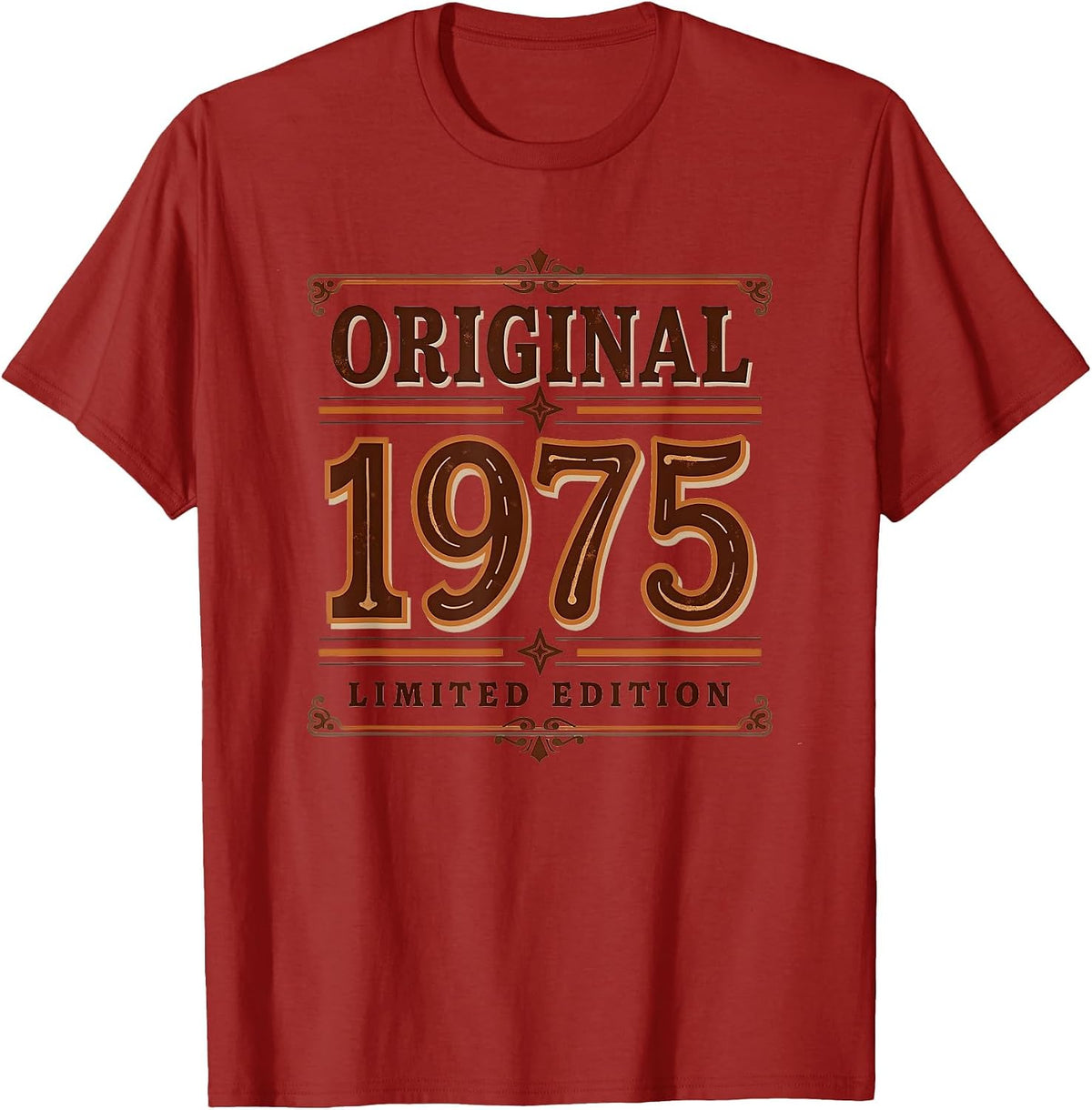 Original 1975 Limited Edition Vintage Design T-Shirt - Cranberry Red