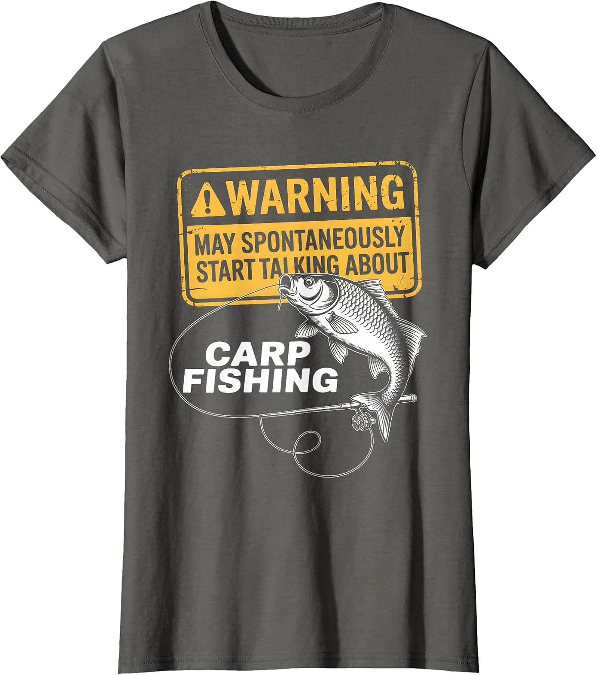 Carp Fishing Design Men Funny Carp Fishing T-Shirt - Asphalt Grey