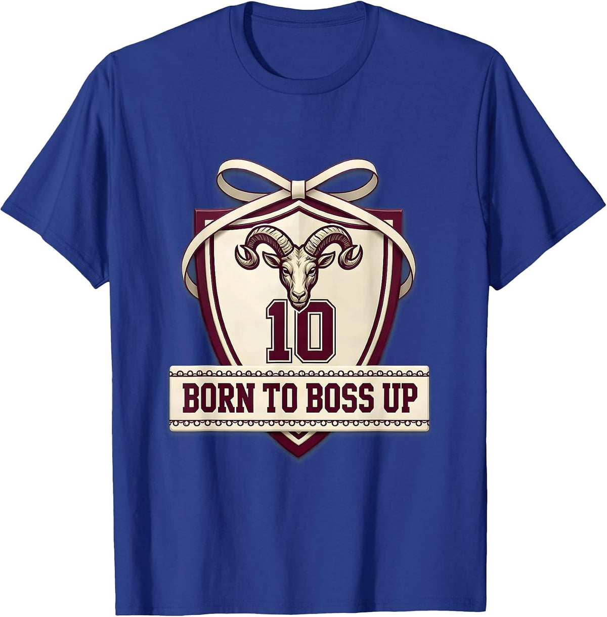 Men's Born to Boss Up Capricorn Zodiac Design T-Shirt - Royal Blue
