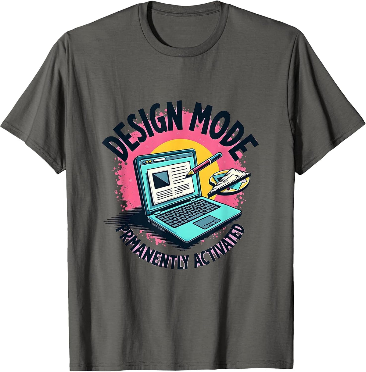 Design Mode Permanently Activated Graphic T-Shirt - Asphalt Grey