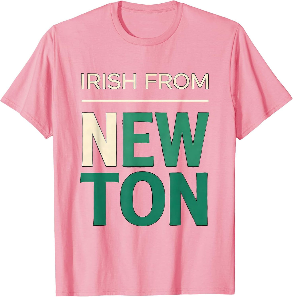 Men's Irish From Newton Boston Irish Pride St Patrick's Day T-Shirt - Pink