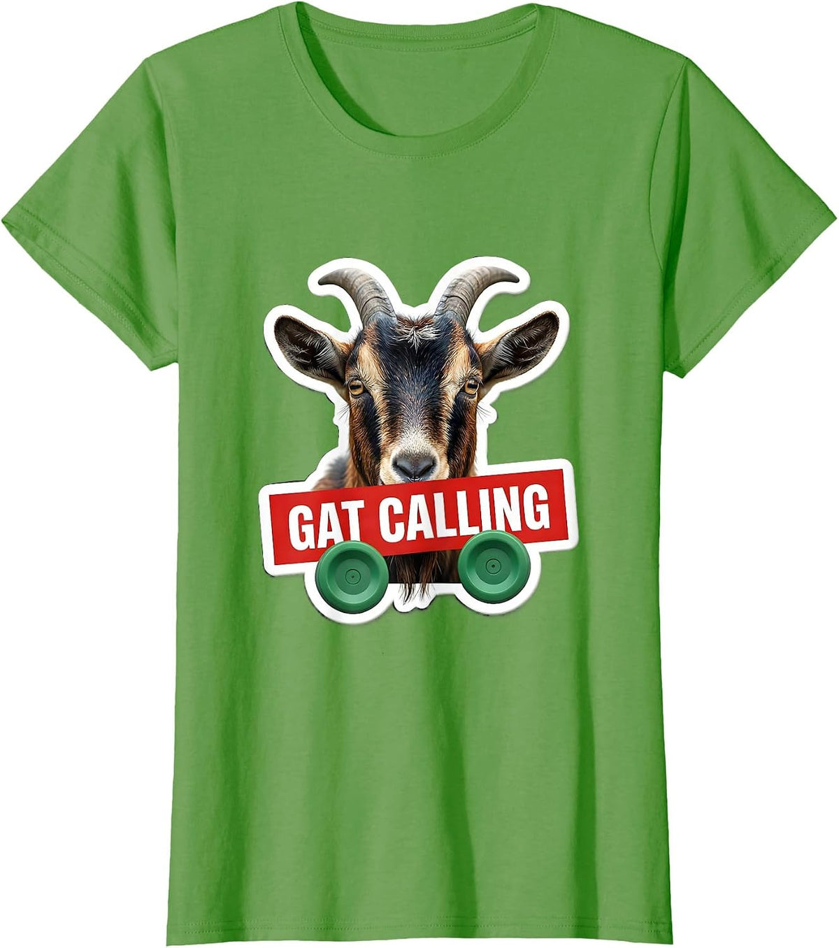 Women's Gat Calling Funny Misspelled Fish Meme Absurdist Humor T-Shirt - Grass Green