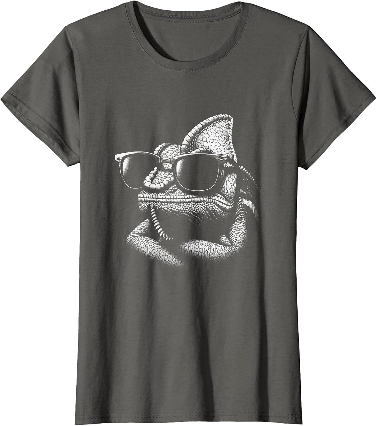 Cool Chameleon Reptile Sunglasses Design for Men and Kids T-Shirt - Asphalt Grey