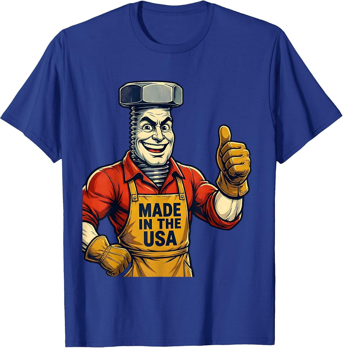 Made in the USA American Pride Graphic Design T-Shirt - Royal Blue