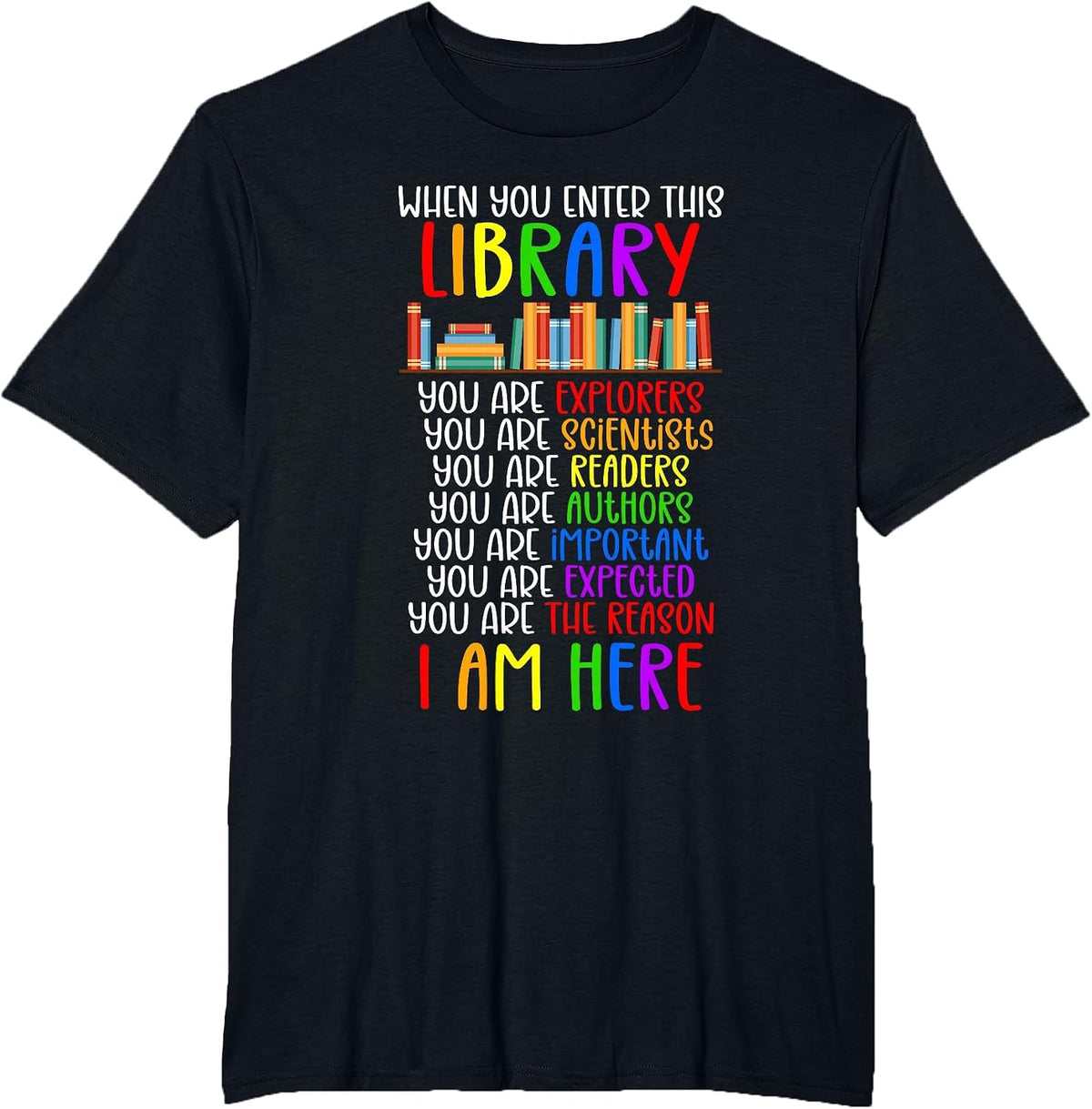 School Librarian Library Worker Appreciation T-Shirt - Black