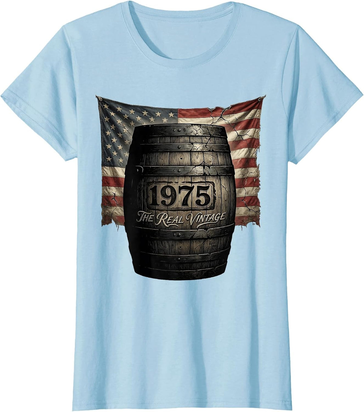 1975 The Real Vintage Birth Year Classic Design T-Shirt - Baby Blue