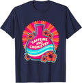 Caffeine and Chemistry Science Design T-Shirt - Navy Blue