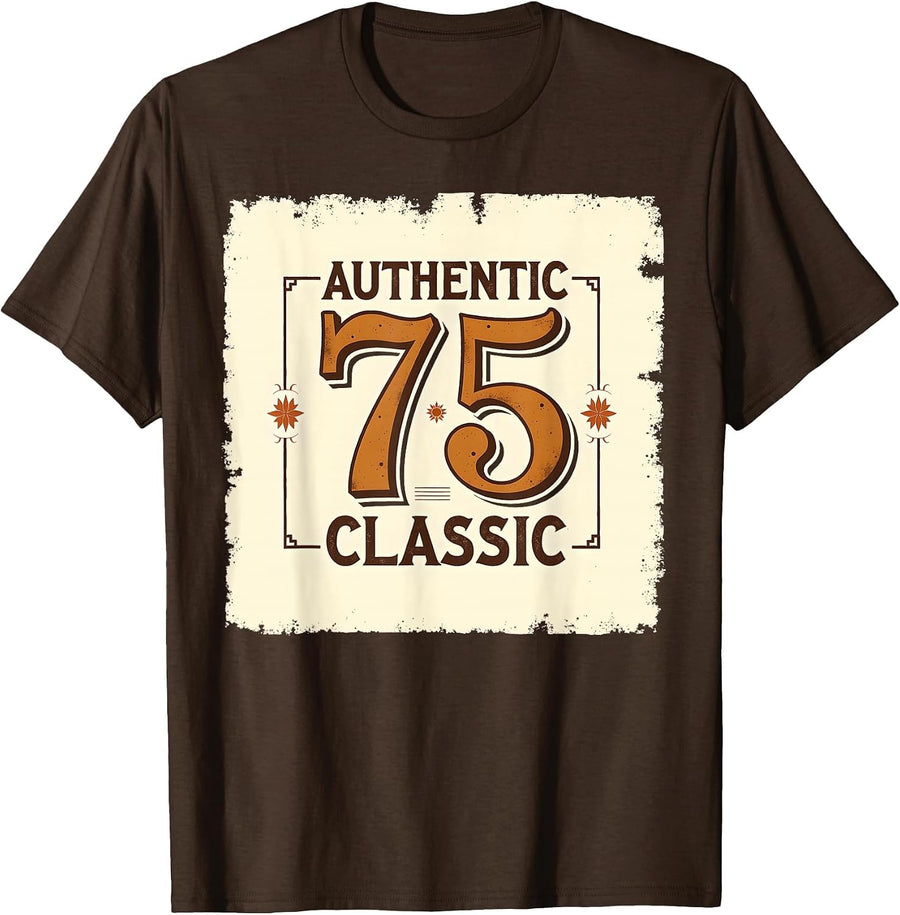 Authentic 75 Classic Vintage 1975 Design T-Shirt - Brown