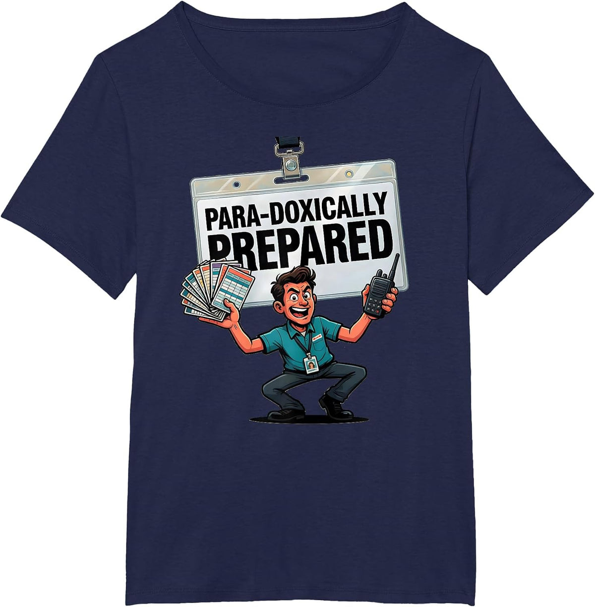 Women's Para-Doxically Prepared Funny Paraprofessional Paraeducator T-Shirt - Navy Blue