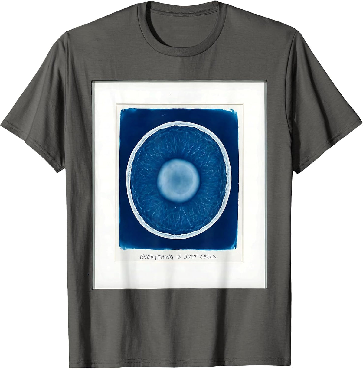 Men's Everything Is Just Cells Funny Biology Teacher Science Nerd T-Shirt - Asphalt Grey