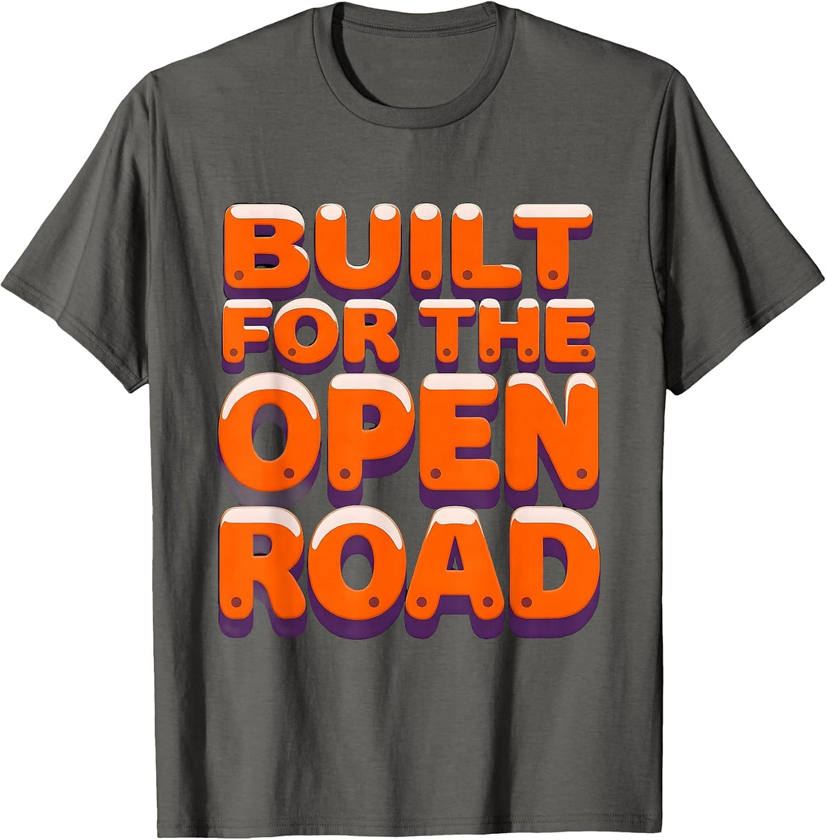 Men's Built for the Open Road Motorcycle Design T-Shirt - Asphalt Grey