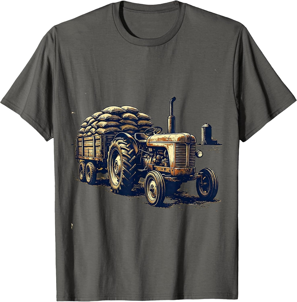 Men's Vintage Tractor Farmer Rural Pride Tractor Driver Gift T-Shirt - Asphalt Grey