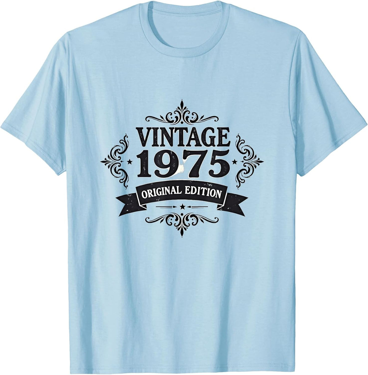 Vintage 1975 Original Edition Retro Design T-Shirt - Baby Blue