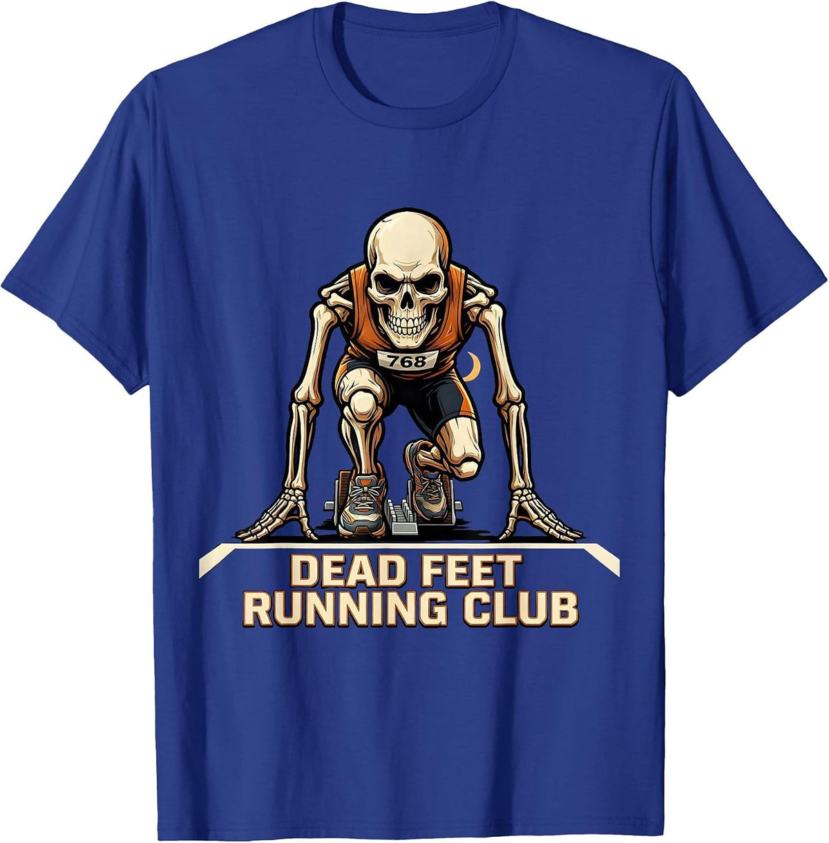 Dead Feet Running Club Funny Halloween Runner Costume T-Shirt - Royal Blue