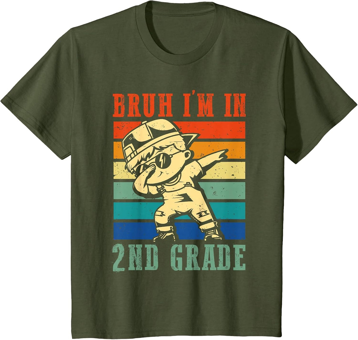 Boys Bruh I'm in 2nd Grade First Day of School Second Grade T-Shirt - Olive Green
