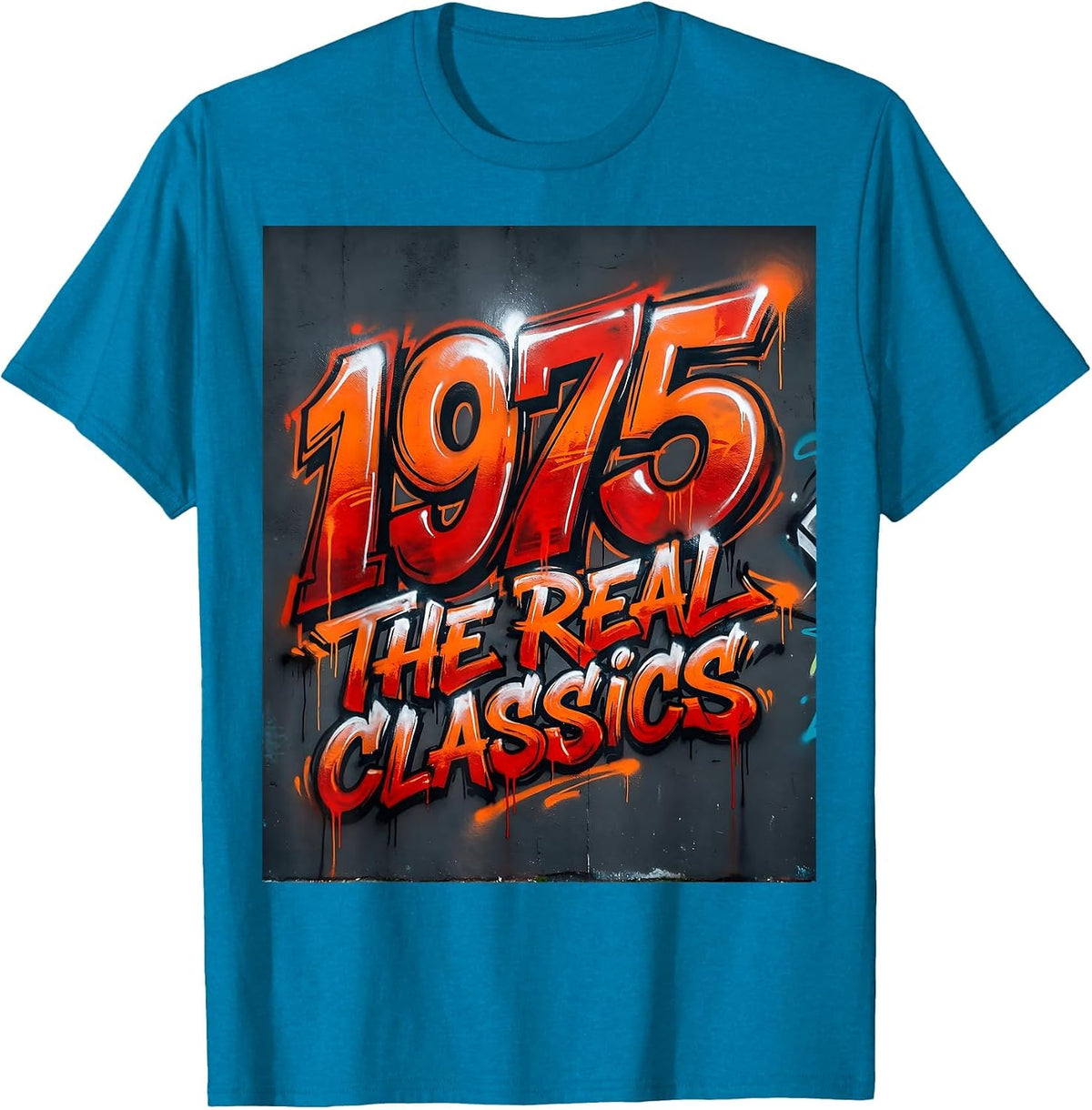 1975 The Real Classics Vintage Birthday Design T-Shirt - Sapphire Blue