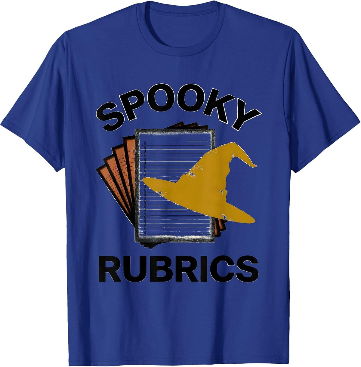 Men's Spooky Rubrics Midcentury Modern Teacher Halloween Humor T-Shirt - Royal Blue