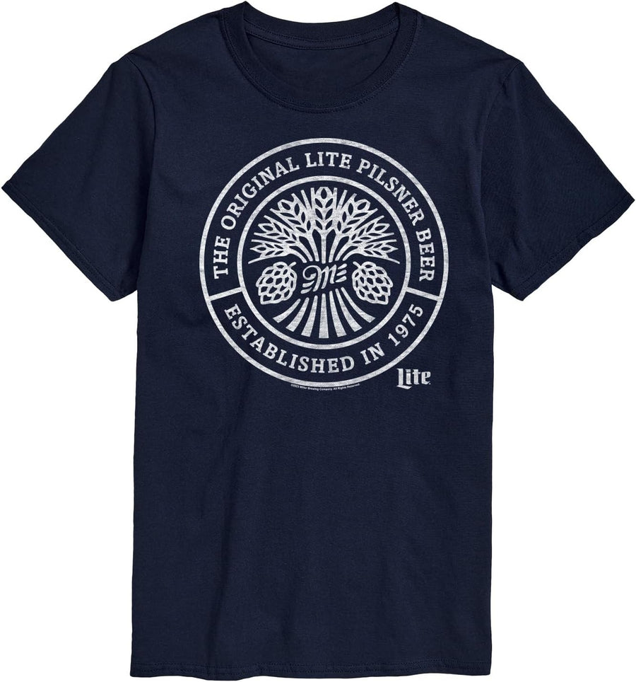 Miller Light - Miller Original Lite Pilsner Emblem - Mens Short Sleeve Tee - Navy