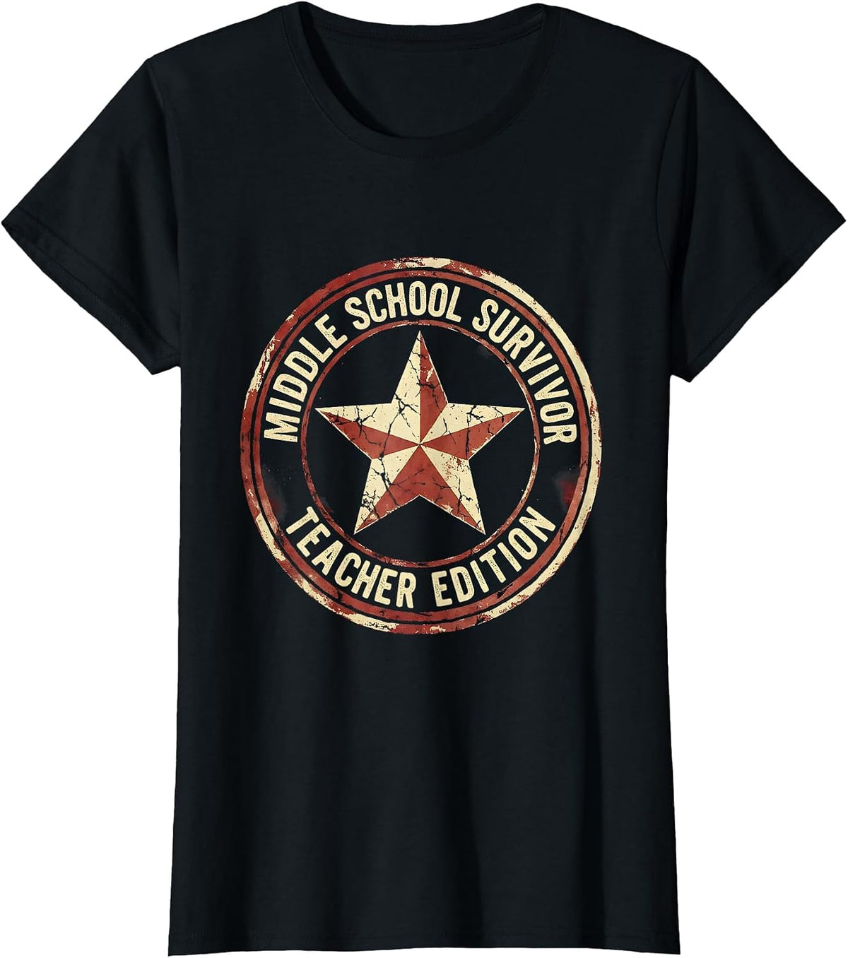 Middle School Survivor Teacher Edition Design T-Shirt - Black